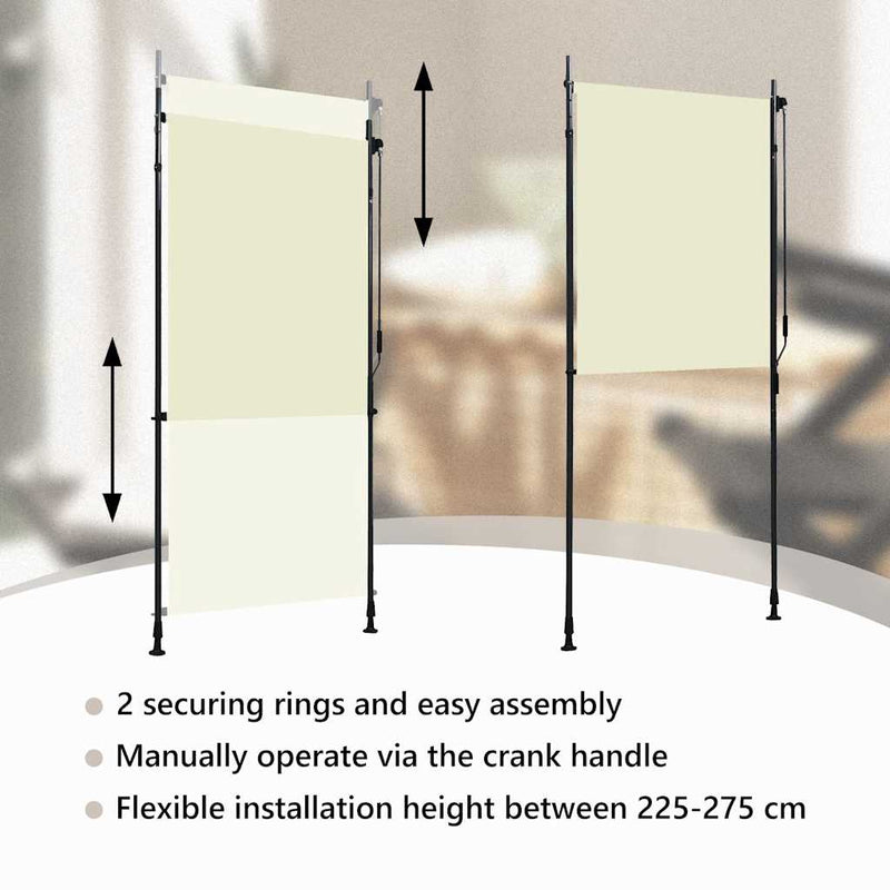 vidaXL krémszínű kültéri roló 100 x 270 cm