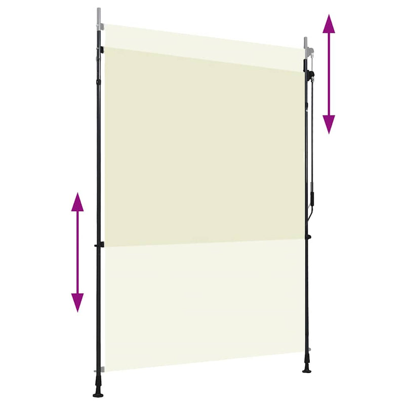 vidaXL krémszínű kültéri roló 150 x 270 cm