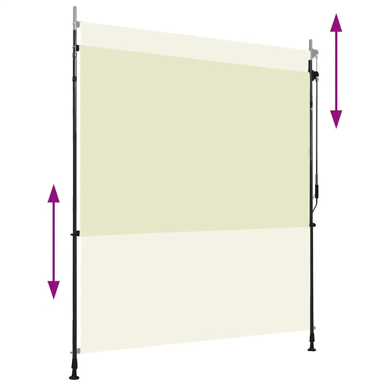 vidaXL krémszínű kültéri roló 200 x 270 cm