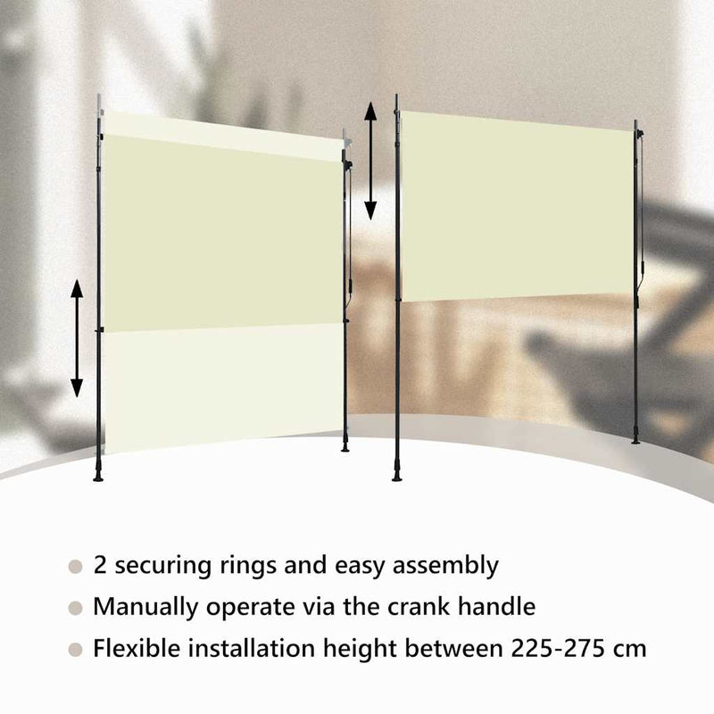 vidaXL krémszínű kültéri roló 200 x 270 cm