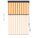 vidaXL fehér és narancssárga kültéri roló 100 x 250 cm