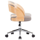 vidaXL tópszínű hajlított fa és szövet forgó étkezőszék