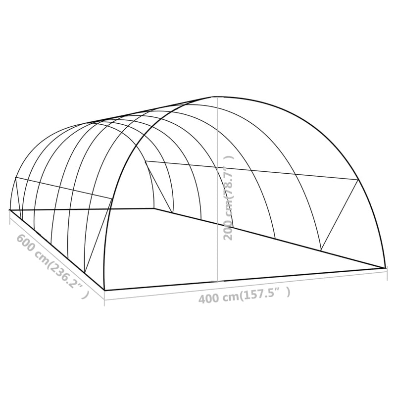 vidaXL melegház 24 m² 6 x 4 x 2 m