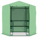 vidaXL acél melegház polcokkal 227 x 223 cm