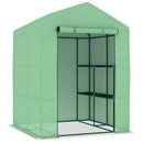 vidaXL acél melegház polcokkal 143 x 143 x 195 cm