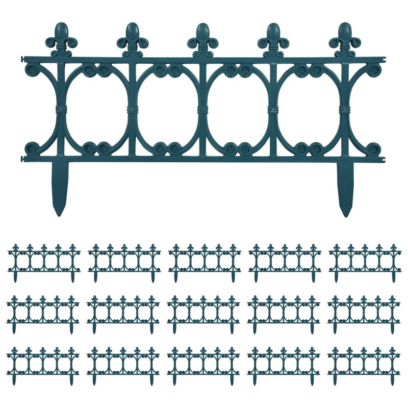 vidaXL 16 db zöld polipropilén gyepszegély 10 m