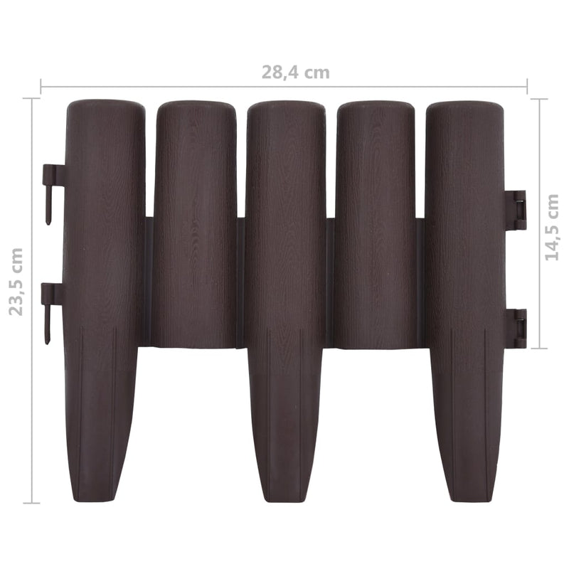 vidaXL 36 db barna polipropilén gyepszegély 10 m