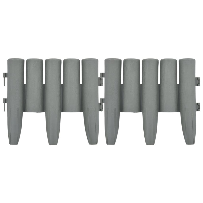 vidaXL 36 db szürke polipropilén gyepszegély 10 m