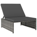 vidaXL 2 db szürke polyrattan dönthető kerti szék asztallal