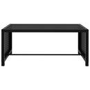 vidaXL 2 db fekete polyrattan napozóágy asztallal