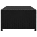 vidaXL 2 db fekete polyrattan napozóágy asztallal