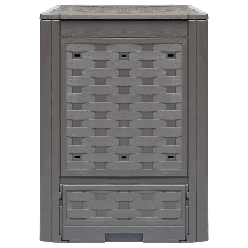 vidaXL 3 db barna műanyag rattan kerti komposztáló 60x60x83 cm 900 L