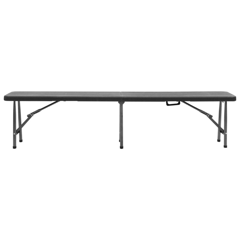 vidaXL 2 db fekete összecsukható HDPE kerti pad 180 cm