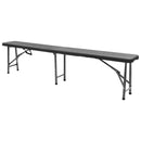 vidaXL 2 db fekete összecsukható HDPE kerti pad 180 cm