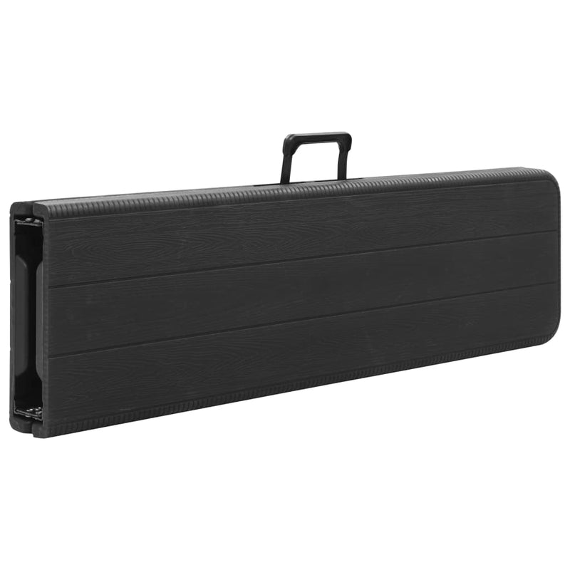 vidaXL 2 db fekete összecsukható HDPE kerti pad 180 cm