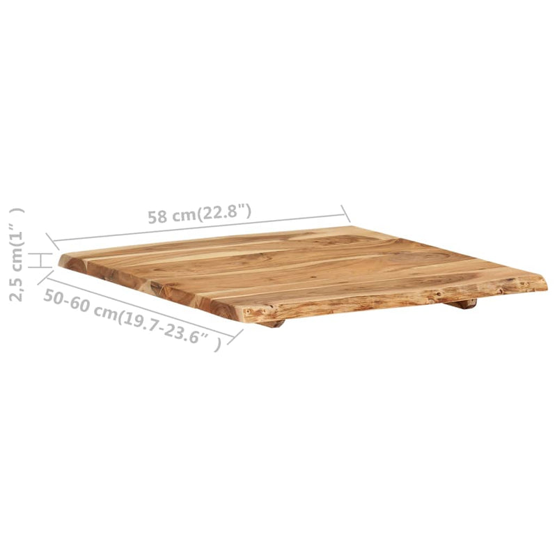 vidaXL tömör akácfa asztallap 58 x (50-60) x 2,5 cm