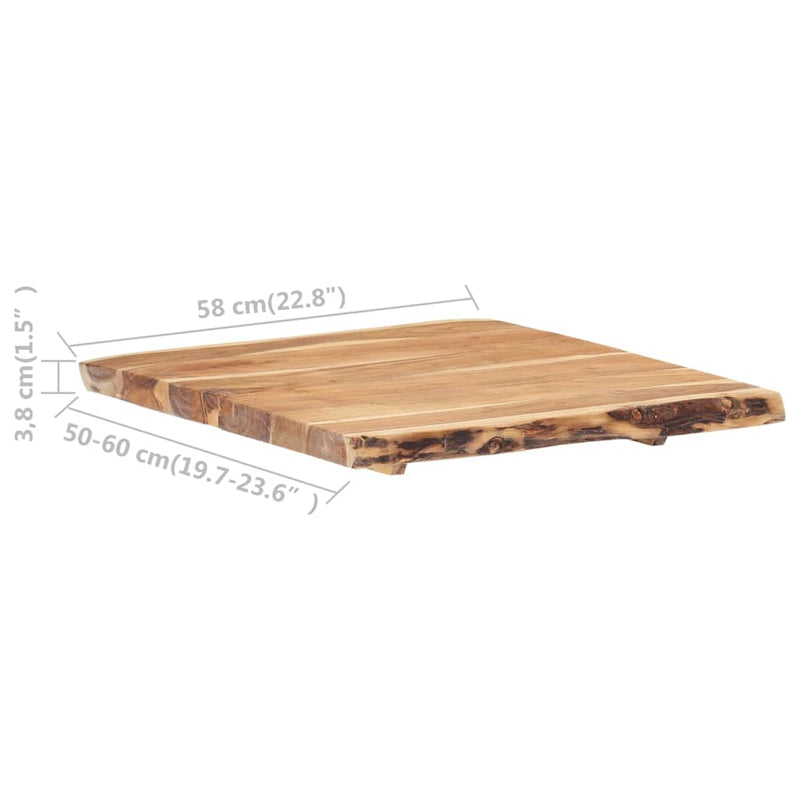 vidaXL tömör akácfa asztallap 58 x (50-60) x 3,8 cm