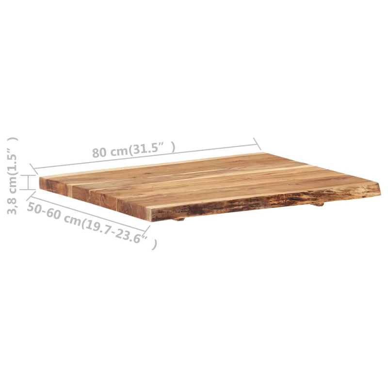 vidaXL tömör akácfa asztallap 80 x (50-60) x 3,8 cm