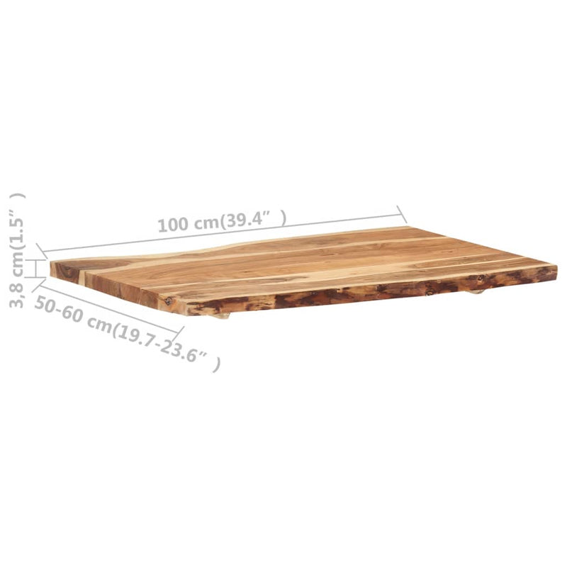 vidaXL tömör akácfa asztallap 100 x (50-60) x 3,8 cm