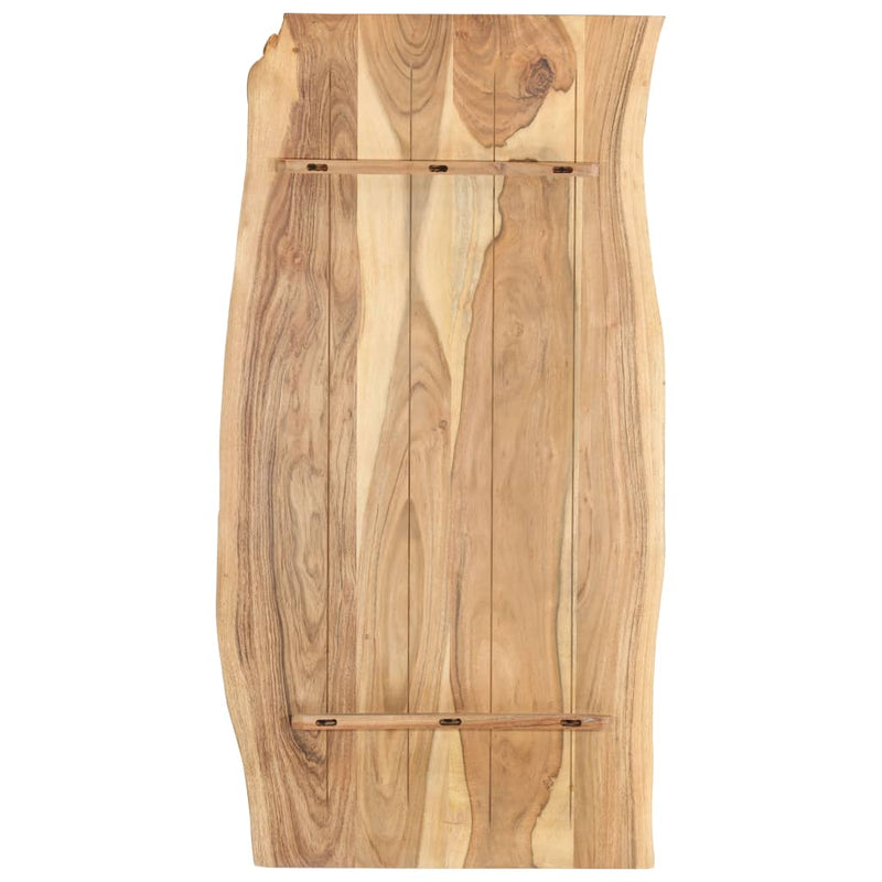 vidaXL tömör akácfa asztallap 118 x (50-60) x 2,5 cm