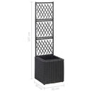 vidaXL fekete rácsos polyrattan magaságyás 1 kaspóval 30 x 30 x 107 cm