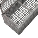 vidaXL szürke rácsos polyrattan magaságyás 3 kaspóval 83 x 30 x 130 cm