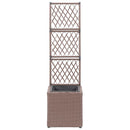 vidaXL barna rácsos polyrattan magaságyás 1 kaspóval 30 x 30 x 107 cm