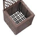 vidaXL barna rácsos polyrattan magaságyás 1 kaspóval 30 x 30 x 107 cm