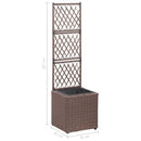 vidaXL barna rácsos polyrattan magaságyás 1 kaspóval 30 x 30 x 107 cm