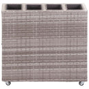 vidaXL szürke polyrattan kerti magaságyás 4 kaspóval 80 x 22 x 79 cm