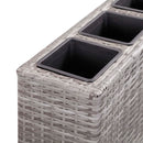 vidaXL szürke polyrattan kerti magaságyás 4 kaspóval 80 x 22 x 79 cm