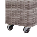 vidaXL szürke polyrattan kerti magaságyás 4 kaspóval 80 x 22 x 79 cm