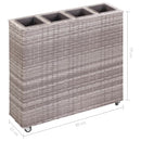 vidaXL szürke polyrattan kerti magaságyás 4 kaspóval 80 x 22 x 79 cm