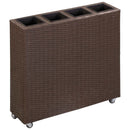 vidaXL barna polyrattan kerti magaságyás 4 kaspóval 80 x 22 x 79 cm