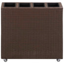 vidaXL barna polyrattan kerti magaságyás 4 kaspóval 80 x 22 x 79 cm