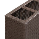 vidaXL barna polyrattan kerti magaságyás 4 kaspóval 80 x 22 x 79 cm