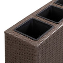 vidaXL barna polyrattan kerti magaságyás 4 kaspóval 80 x 22 x 79 cm