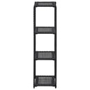 vidaXL fekete polyrattan tárolópolc 30 x 30 x 120 cm