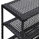 vidaXL fekete polyrattan cipőpolc 50 x 30 x 120 cm