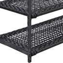 vidaXL fekete polyrattan cipőpolc 50 x 30 x 120 cm