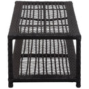 vidaXL fekete polyrattan cipőtároló pad 80 x 40 x 30 cm