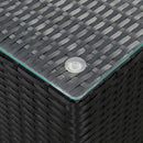 vidaXL 3 db fekete polyrattan kisasztal üveg asztallappal