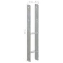 vidaXL 6 db ezüstszínű horganyzott acél kerítéshorgony 9 x 6 x 60 cm