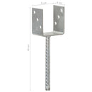 vidaXL 6 db ezüstszínű horganyzott acél kerítéshorgony 9 x 6 x 30 cm
