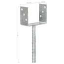 vidaXL 6 db ezüstszínű horganyzott acél kerítéshorgony 12 x 6 x 30 cm