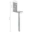 vidaXL 12 db ezüst színű horganyzott acél kerítéshorgony 8 x 6 x 30 cm
