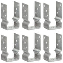 vidaXL 6 db ezüstszínű horganyzott acél kerítéshorgony 8 x 6 x 15 cm