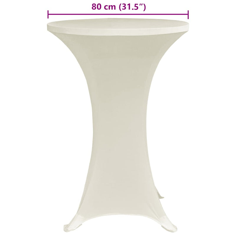 vidaXL 4 db krémszínű sztreccs asztalterítő bárasztalhoz Ø80 cm