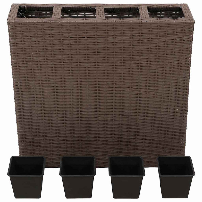 vidaXL 2 darab barna polyrattan kerti magaságyás 4 kaspóval