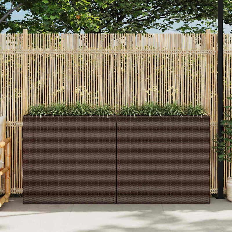 vidaXL 2 darab barna polyrattan kerti magaságyás 4 kaspóval